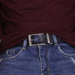 Load image into Gallery viewer, SILVER PLAIN BUCKLE HAMMERED BLUE BELT
