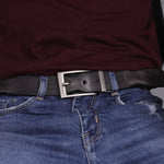 Load image into Gallery viewer, SILVER PLAIN BUCKLE HAMMERED GREY BELT
