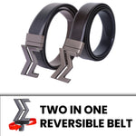 Load image into Gallery viewer, GREY LOGO BUCKLE BLUE &amp; DARK BROWN BELT
