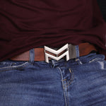 Load image into Gallery viewer, SILVER LOGO BUCKLE HAMMERED TAN BELT
