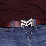 Load image into Gallery viewer, GREY LOGO BUCKLE HAMMERED WINE BELT
