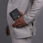 Load image into Gallery viewer, CROCO VERTICAL WALLET GREY
