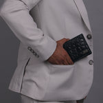 Load image into Gallery viewer, CROCO HORIZONTAL WALLET BLACK
