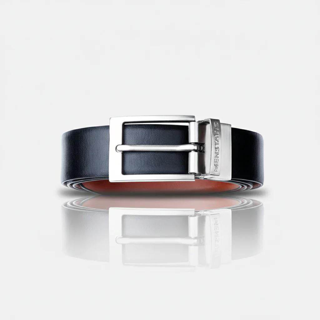 GREY PLAIN BUCKLE LIGHT BROWN & BLACK BELT