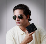 Load image into Gallery viewer, CROCO HORIZONTAL WALLET BLACK