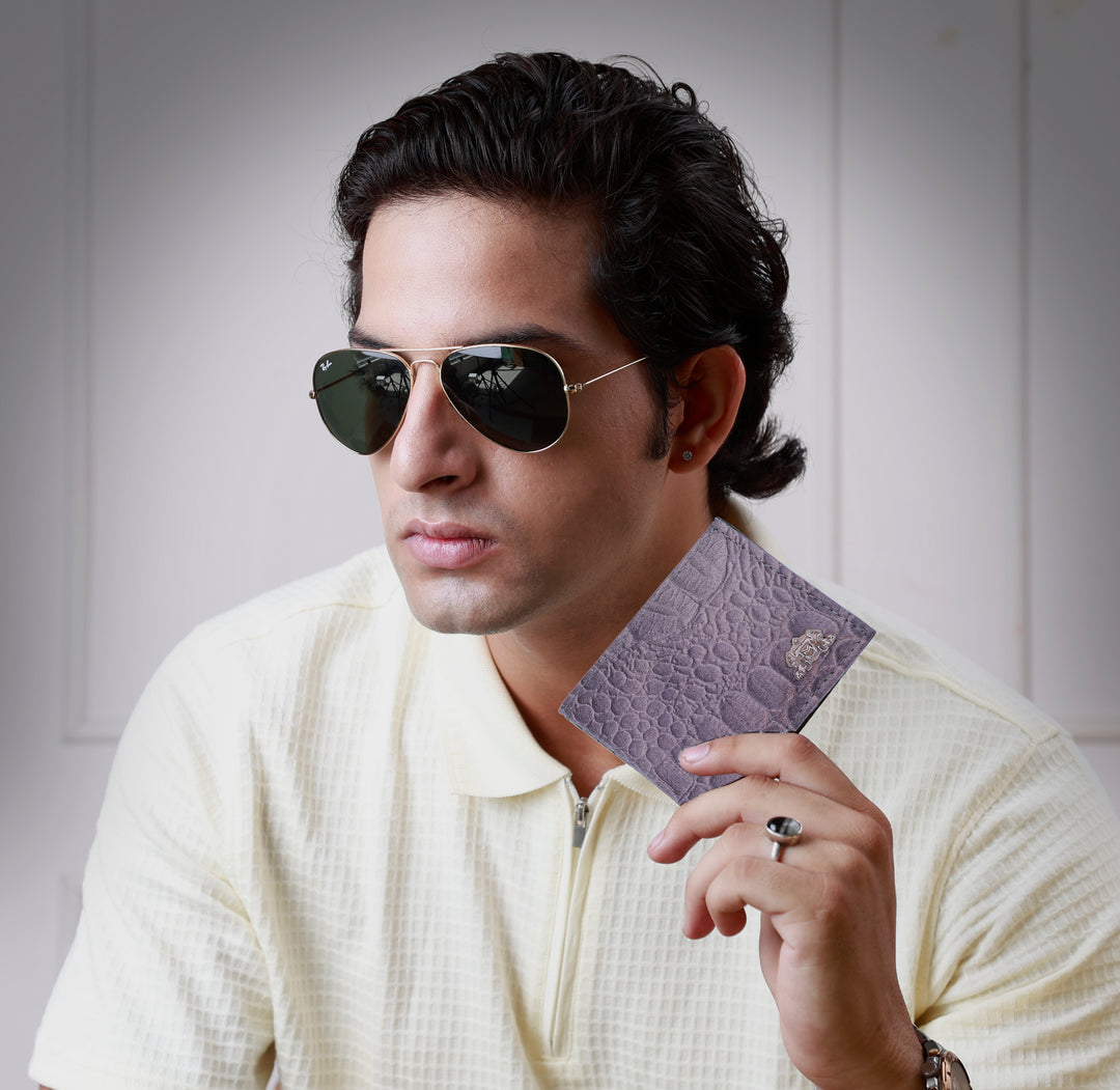 CROCO HORIZONTAL WALLET SLATE GREY