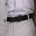 Load image into Gallery viewer, BLACK LOGO BUCKLE DARK BROWN &amp; BLACK BELT
