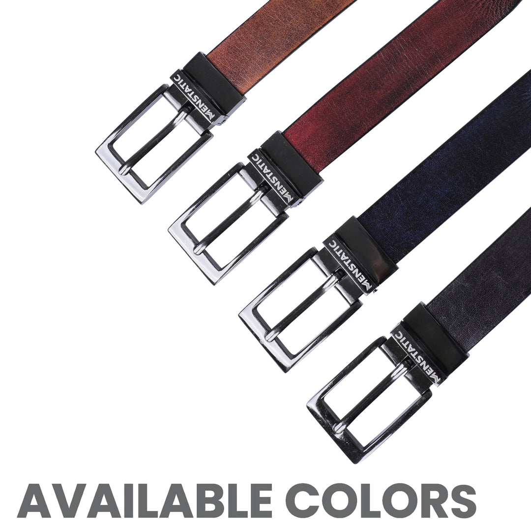 BLACK PLAIN BUCKLE HAMMERED GREY BELT
