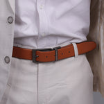 Load image into Gallery viewer, GREY PLAIN BUCKLE LIGHT BROWN &amp; BLACK BELT
