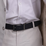 Load image into Gallery viewer, GREY PLAIN BUCKLE BLUE &amp; DARK BROWN BELT
