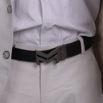 Load image into Gallery viewer, GREY LOGO BUCKLE DARK BROWN &amp; BLACK BELT
