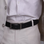 Load image into Gallery viewer, GREY PLAIN BUCKLE DARK BROWN &amp; BLACK BELT
