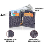 Load image into Gallery viewer, CROCO VERTICAL WALLET BLACK
