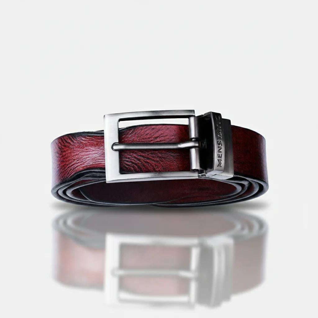 GREY PLAIN BUCKLE HAMMERED WINE BELT