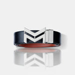 Load image into Gallery viewer, SILVER LOGO BUCKLE LIGHT BROWN &amp; BLACK BELT