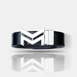 Load image into Gallery viewer, SILVER LOGO BUCKLE CROCO DARK BROWN &amp; BLACK BELT