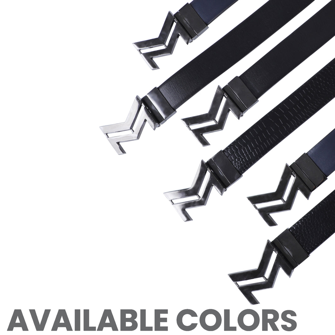 BLACK LOGO BUCKLE BLUE & LIGHT BROWN BELT
