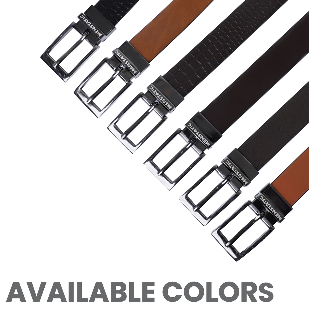 BLACK PLAIN BUCKLE BLUE & LIGHT BROWN BELT