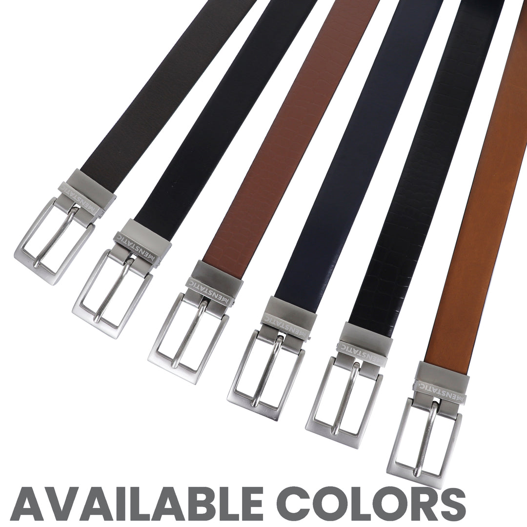 SILVER PLAIN BUCKLE CROCO LIGHT BROWN & BLACK BELT