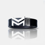 Load image into Gallery viewer, GREY LOGO BUCKLE DARK BROWN &amp; BLACK BELT