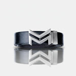 Load image into Gallery viewer, GREY LOGO BUCKLE CROCO DARK BROWN &amp; BLACK BELT