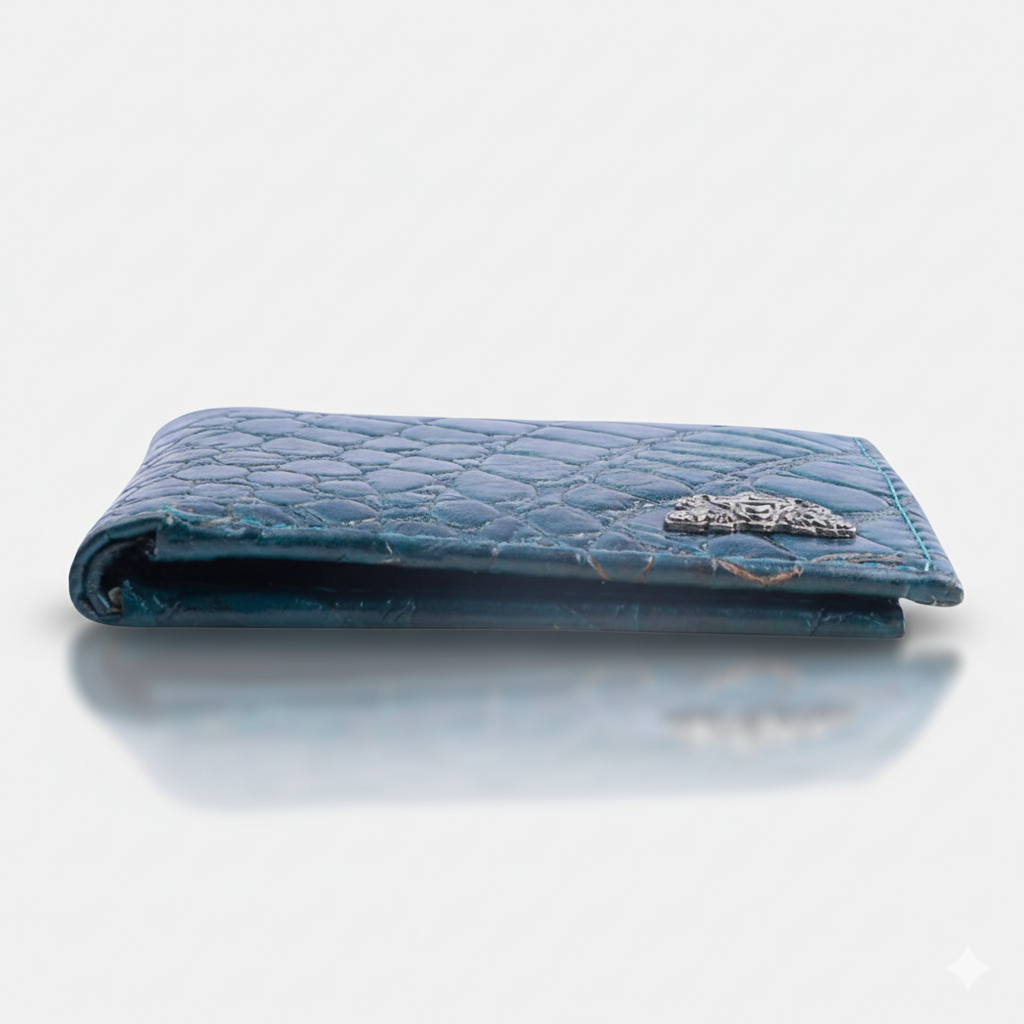 CROCO HORIZONTAL WALLET TEAL