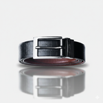 Load image into Gallery viewer, GLOSSY BLACK PLAIN BUCKLE CROCO LIGHT BROWN &amp; BLACK BELT