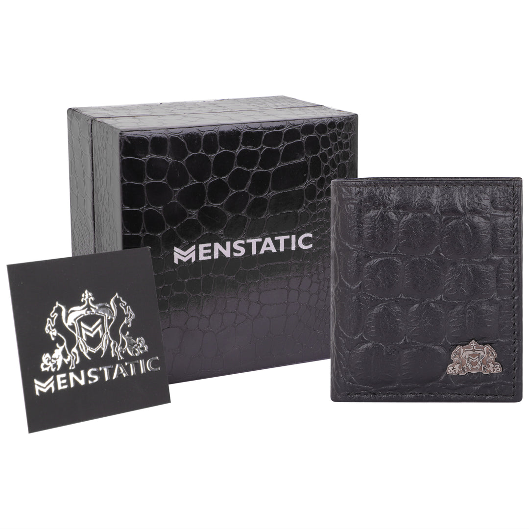 CROCO VERTICAL WALLET BLACK