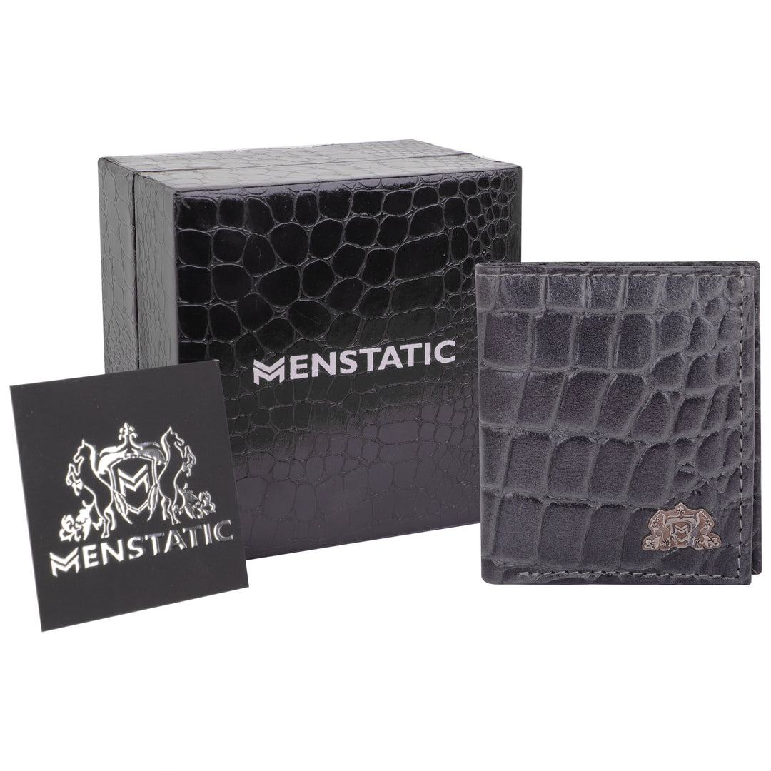 CROCO VERTICAL WALLET GREY