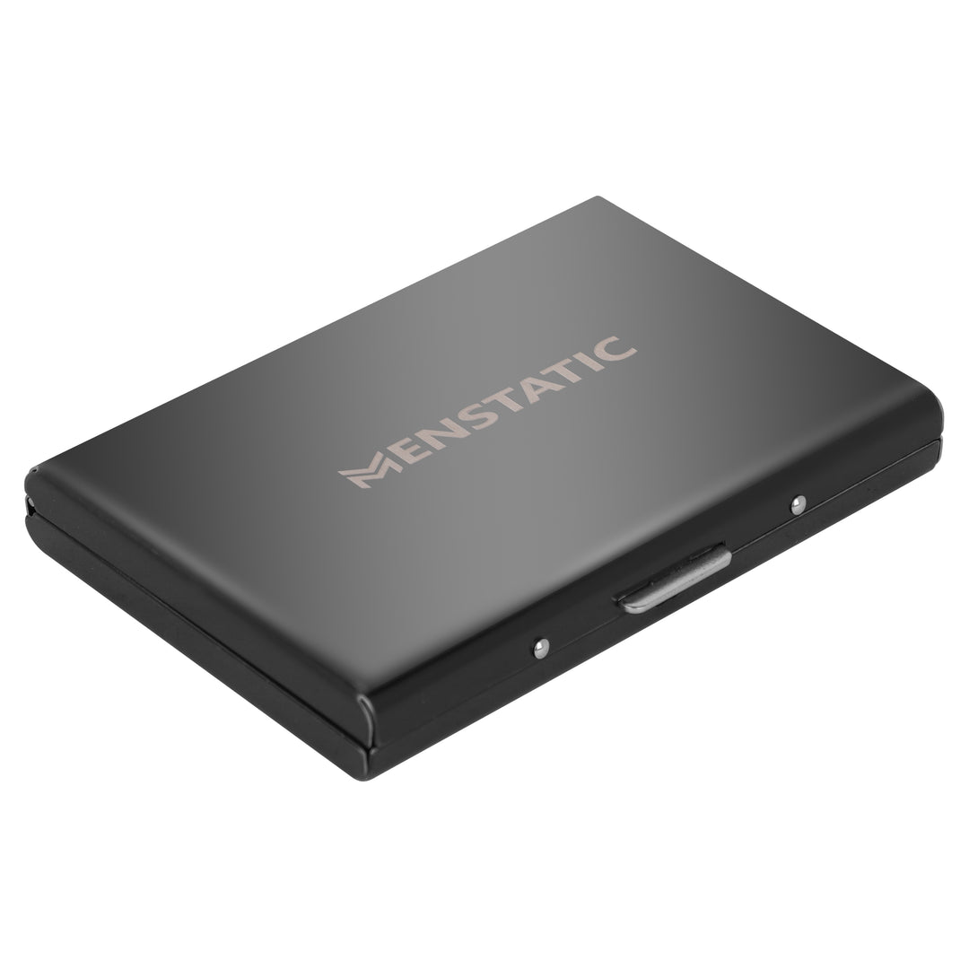 BLACK PUSH BUTTON METAL CARD HOLDER