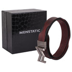 Load image into Gallery viewer, SILVER LOGO BUCKLE HAMMERED WINE BELT
