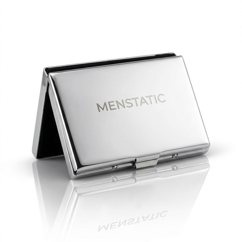 SILVER PUSH BUTTON METAL CARD HOLDER
